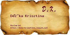 Dóka Krisztina névjegykártya